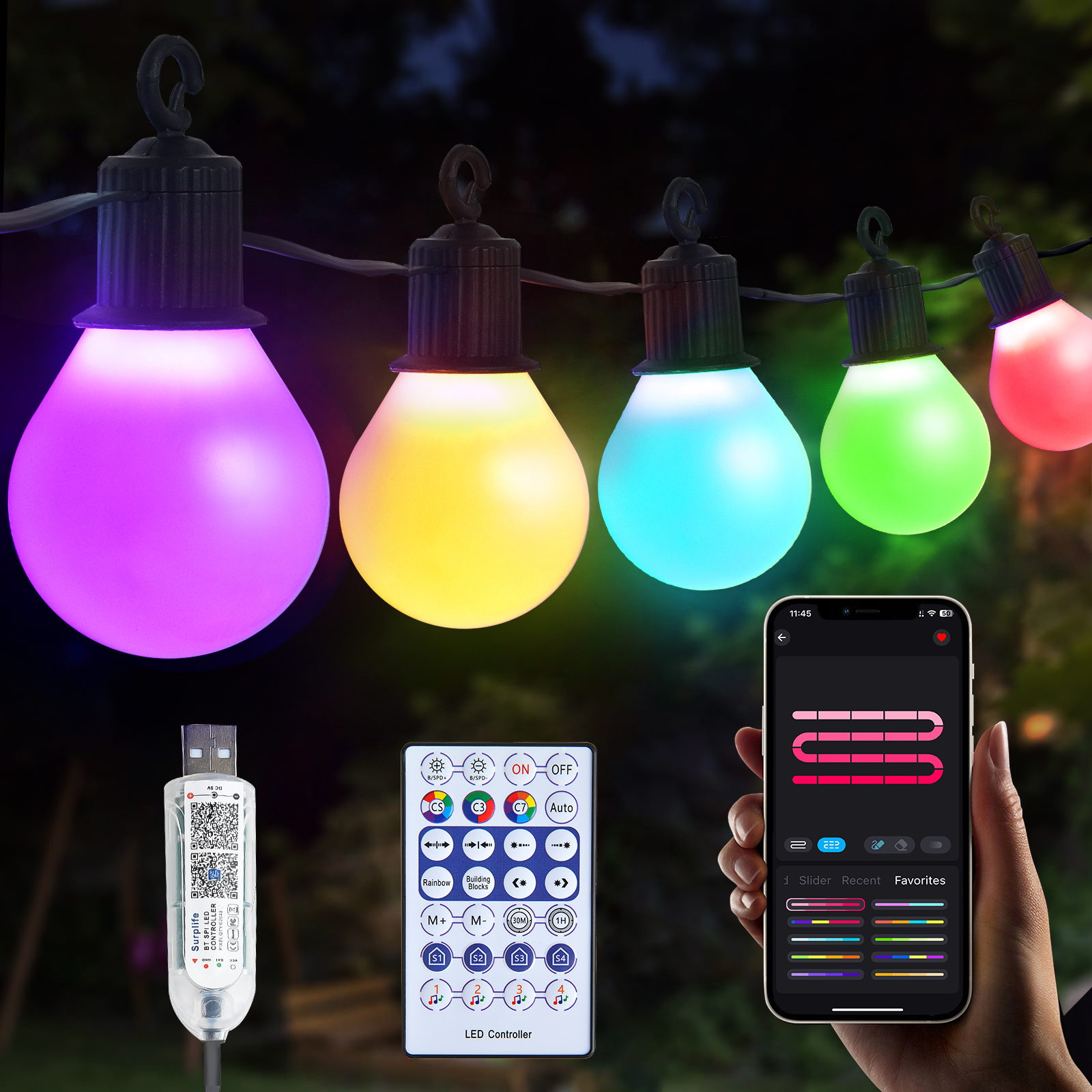 Smart Garden Festoon Lights - Smart G40 LED Bulb String Light
