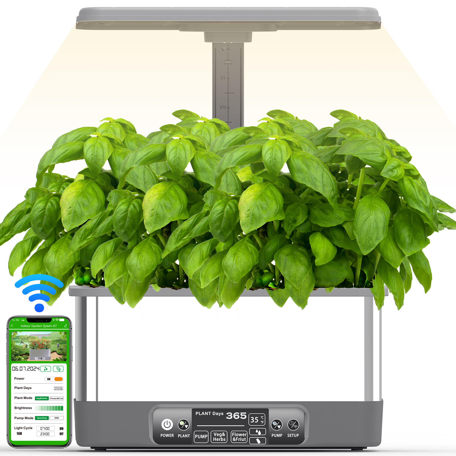 Smart Gardening - Hydroponics Growing System Kits,APP&WiFi 8/Pods Smart