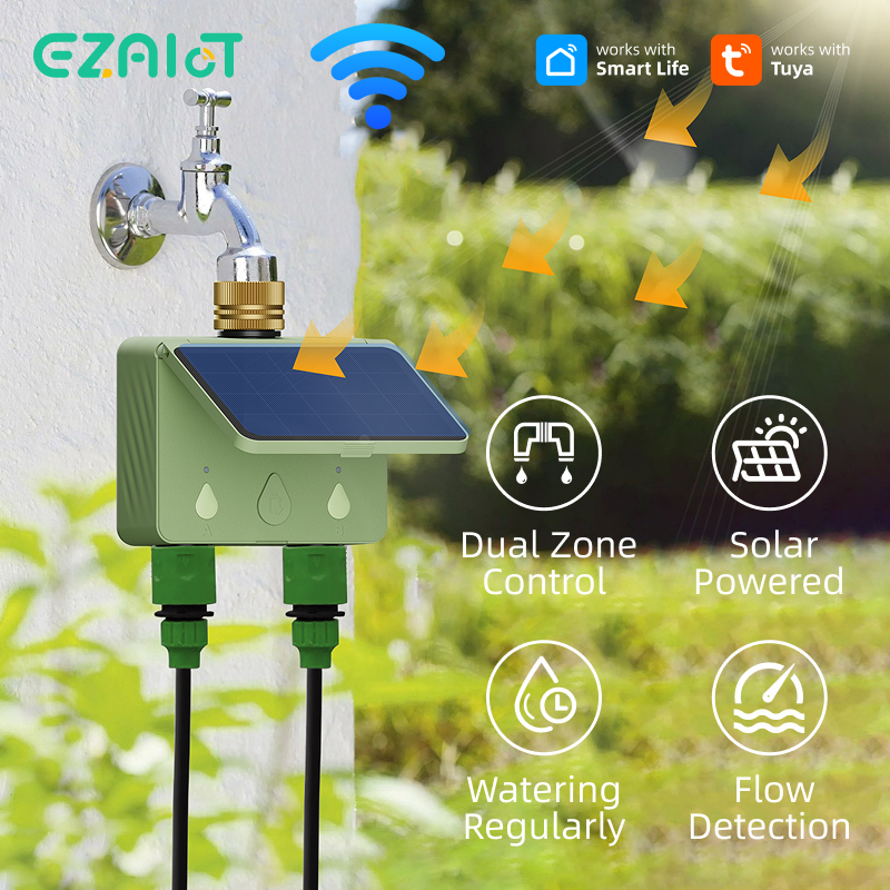 Smart Garden Watering Can - WiFi Water Timer 2 Zone Solar