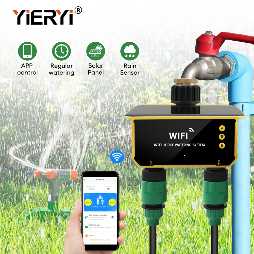 Yieryi 1-Way/2-Way WIFI Solar  - مراجعة Smart Garden Watering Can وسعره