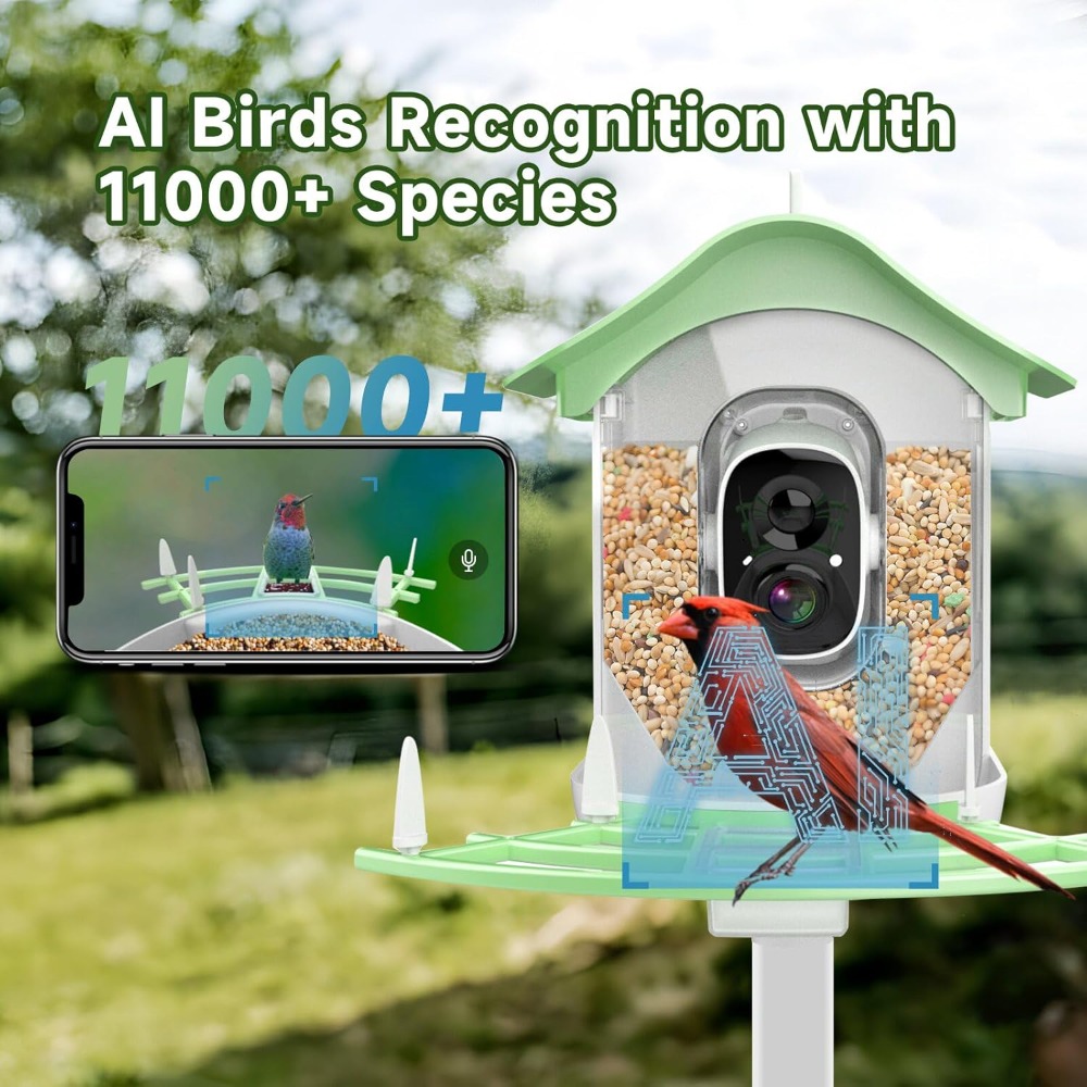 Solar Powered Smart Bird Feede - مراجعة Smart Bird Feeder Camera وسعره