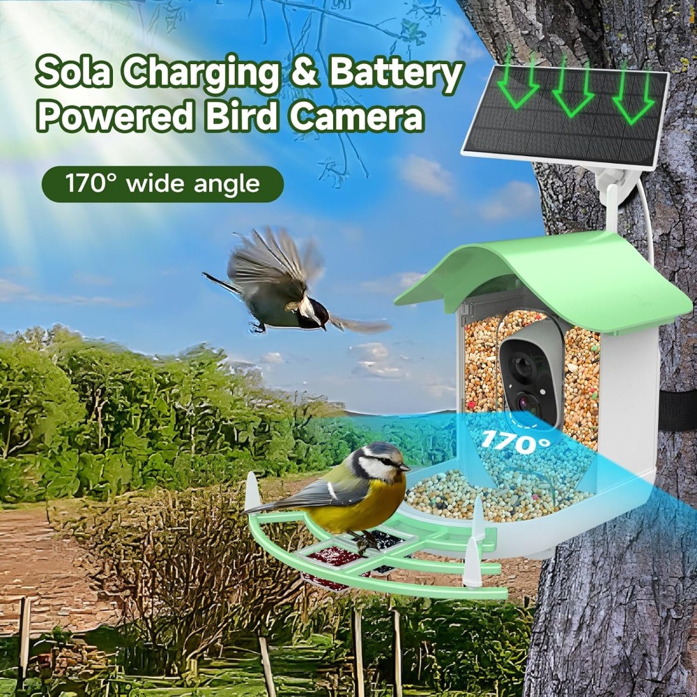 Solar Powered Smart Bird Feede - مراجعة Smart Bird Feeder Camera وسعره