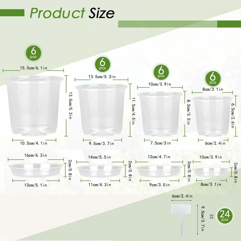 72pcs/set Clear Nursery Potspl - مراجعة Smart Garden Plastic Cups وسعره