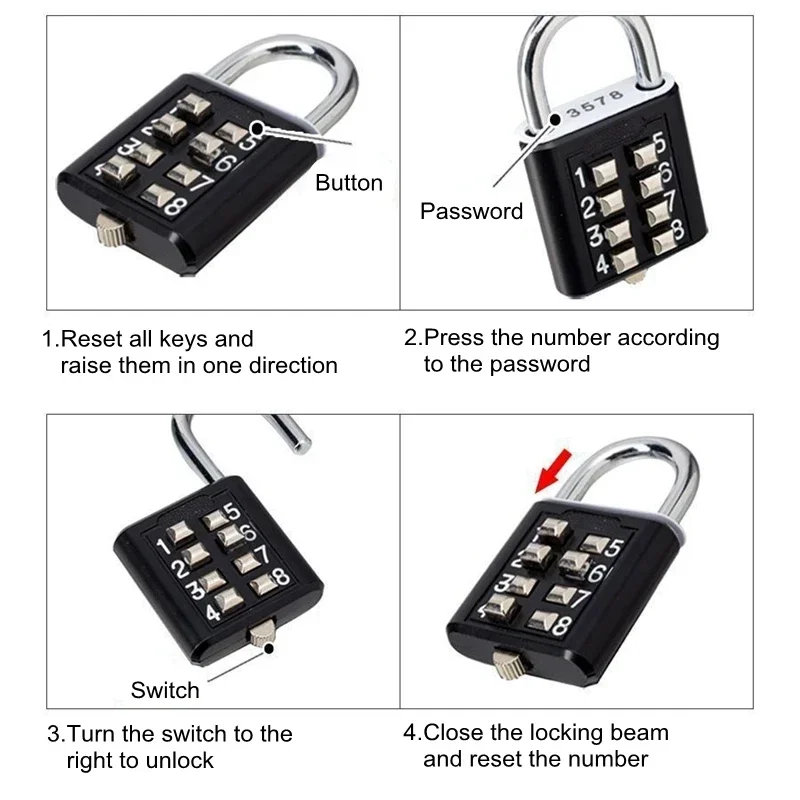 8 Digits Password Code Outdoor - مراجعة Smart Garden Gate Lock وسعره
