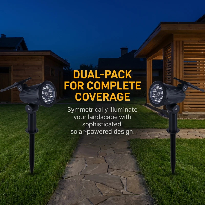 2PCS Solar Powered LED Spotlig - مراجعة Smart Garden Light Camera وسعره