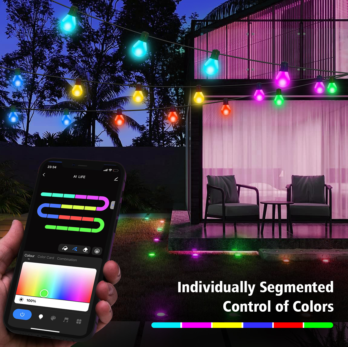 Tuya Smart WIFI G40 LED Bulb S - مراجعة Smart Garden Festoon Lights وسعره