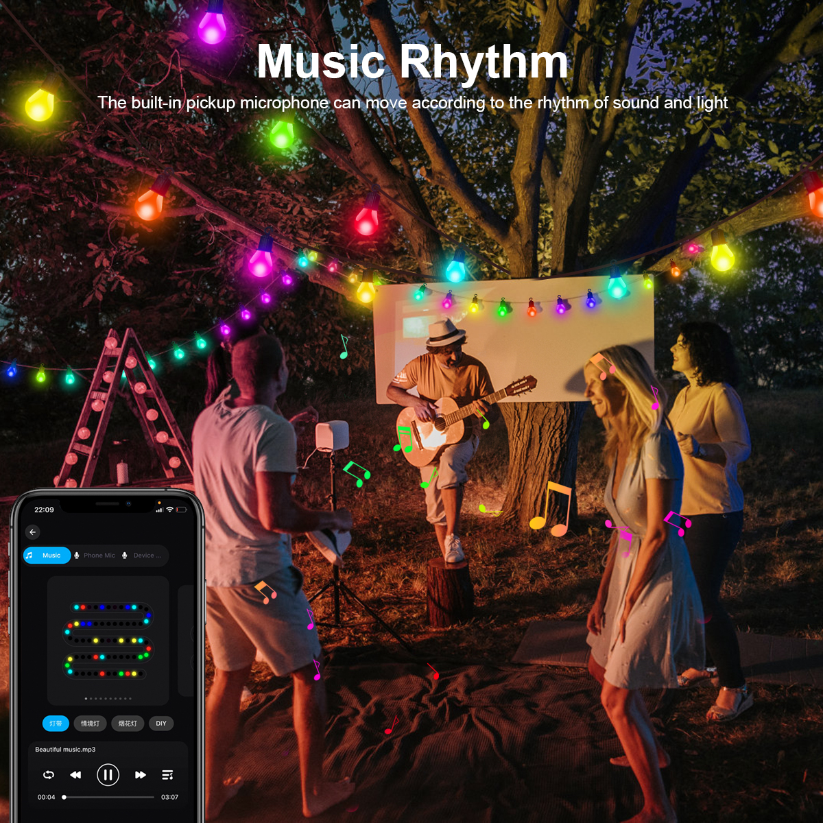 Smart WIFI and Bluetooth G40 L - مراجعة Smart Garden Festoon Lights وسعره
