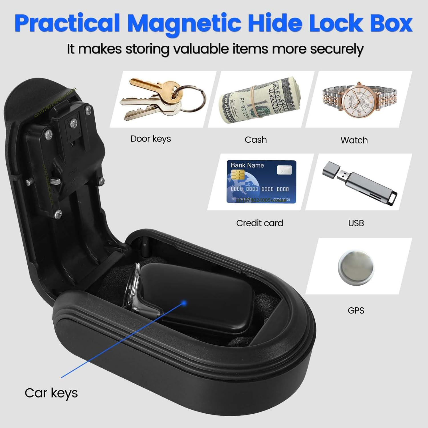 Magntic Key Lock Box with 4 Di - مراجعة Smart Garden Gate Lock وسعره