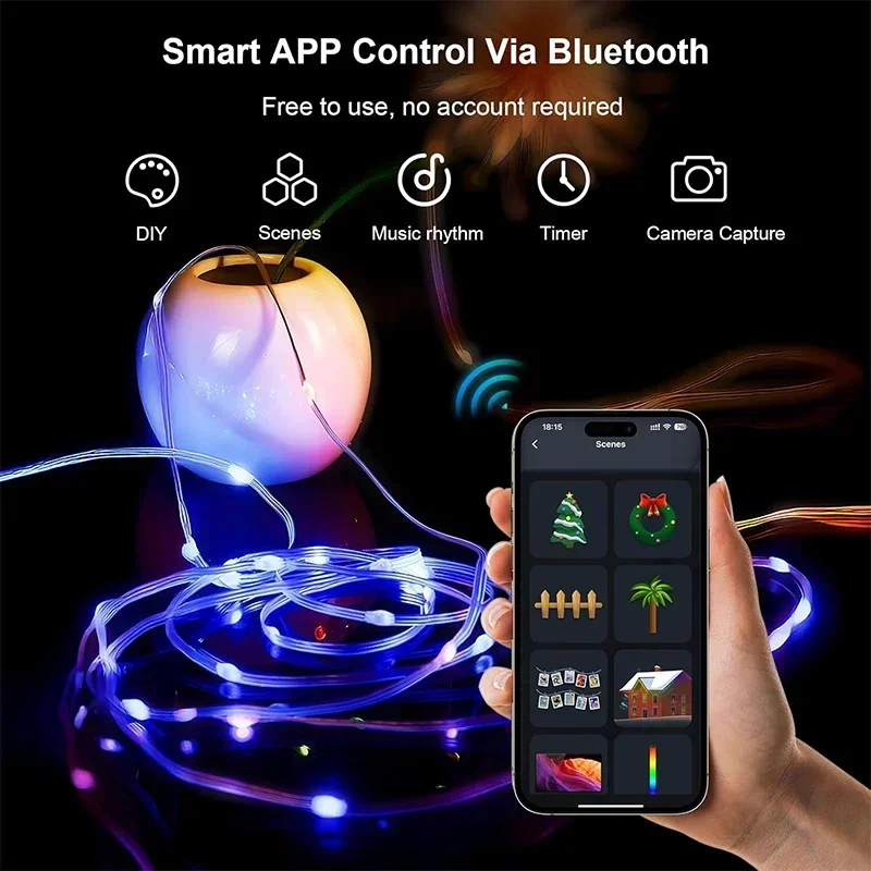 DIY RGBIC Smart String Lights  - مراجعة Smart Garden Festoon Lights وسعره