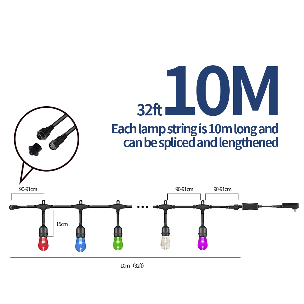 10m 20m 30m Outdoor Fairy RGB  - مراجعة Smart Garden Festoon Lights وسعره