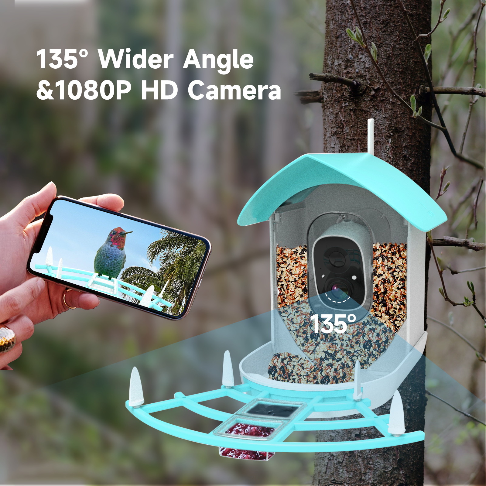 Wireless Automatic Pet Feeder  - مراجعة Smart Bird Feeder Camera وسعره