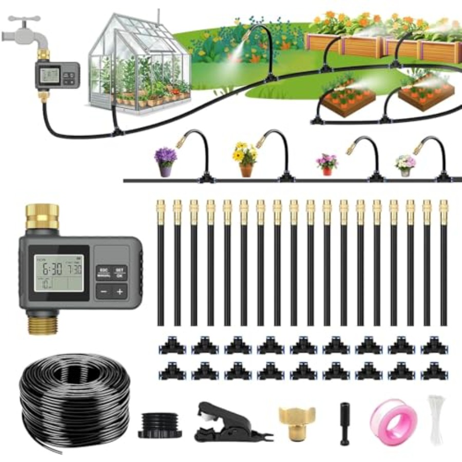 60Ft Drip Irrigation System wi - مراجعة Smart Garden Water Features وسعره