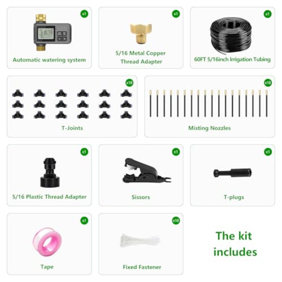 60Ft Drip Irrigation System wi - مراجعة Smart Garden Water Features وسعره