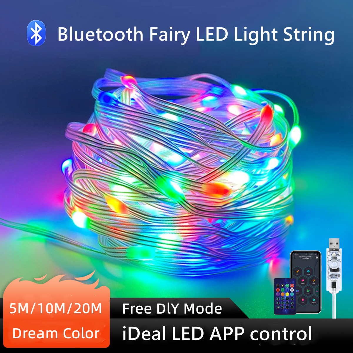 20M 10M 5M Smart Bluetooth APP - مراجعة Smart Garden Festoon Lights وسعره