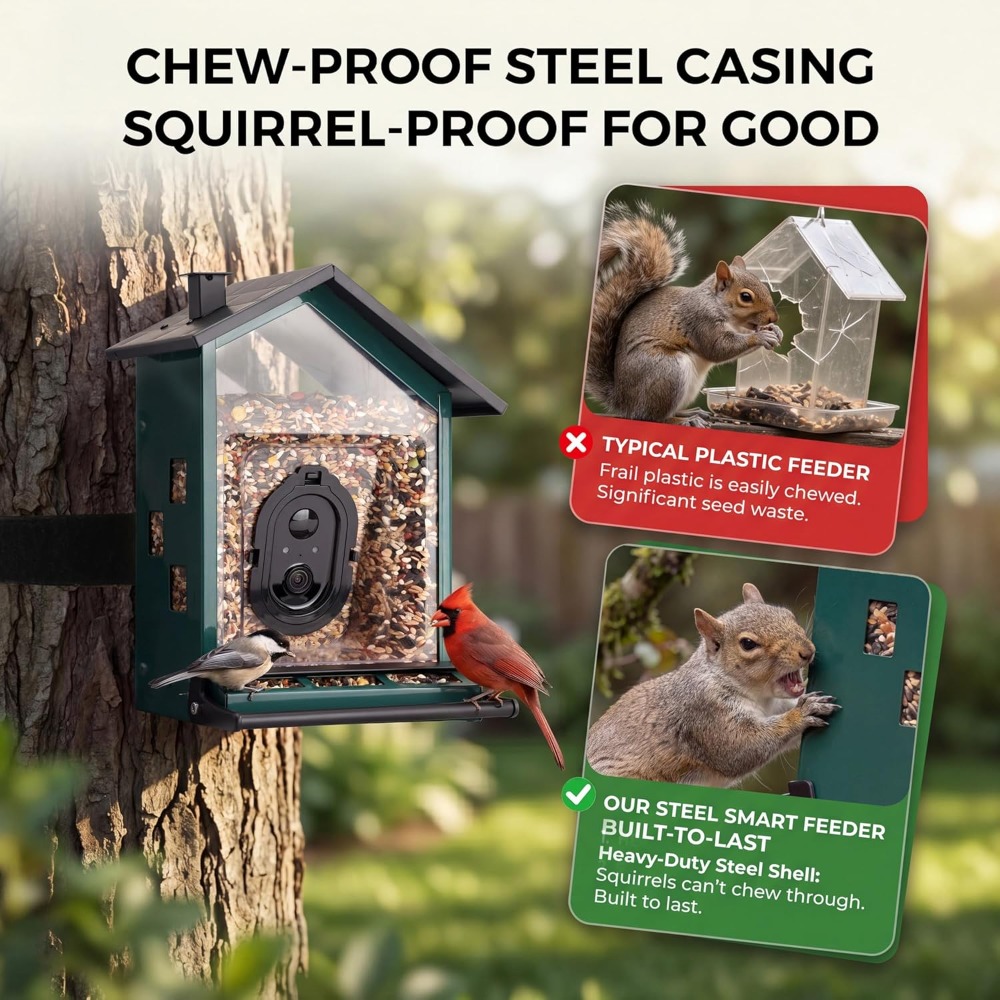 Smart Bird Feeder with Camera, - مراجعة Smart Bird Feeder Camera وسعره