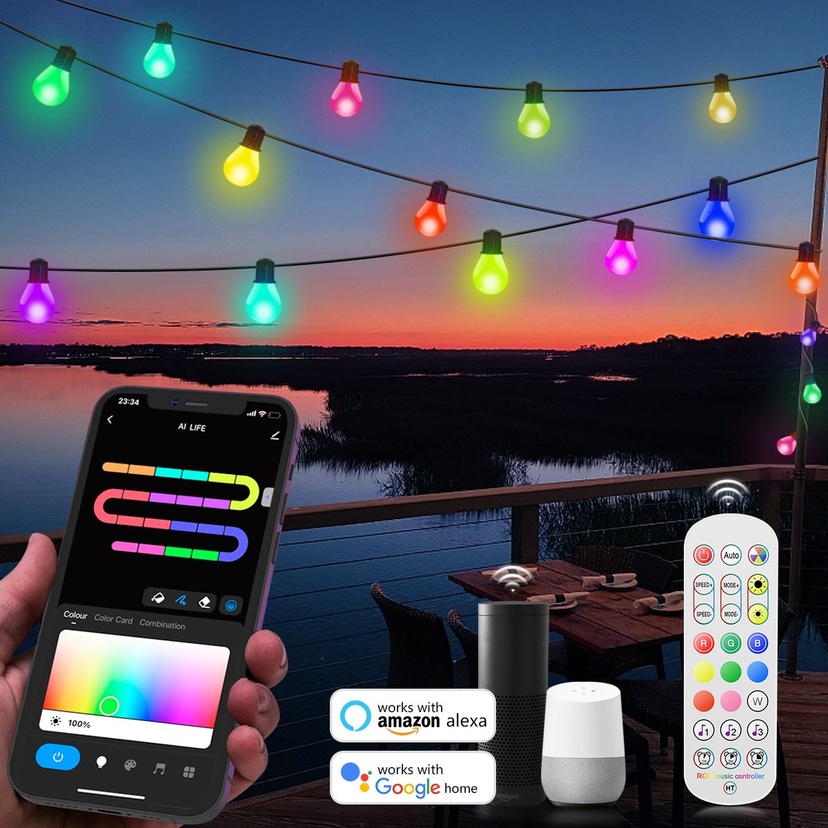 Tuya Smart WIFI G40 LED Bulb S - مراجعة Smart Garden Festoon Lights وسعره
