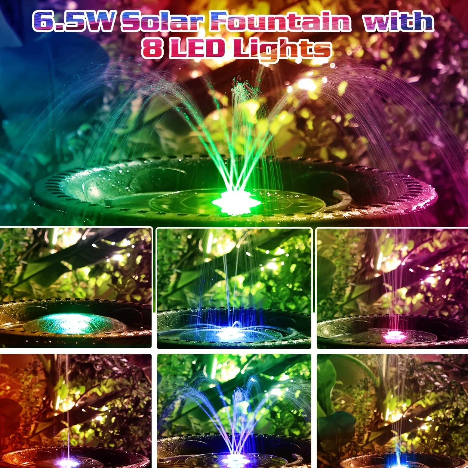 6.5W LED Solar Fountain Pump w - مراجعة Smart Garden Light Camera وسعره
