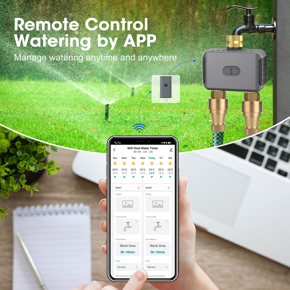 Tuya 2 Zone Watering Timer Gar - مراجعة Smart Gardening وسعره